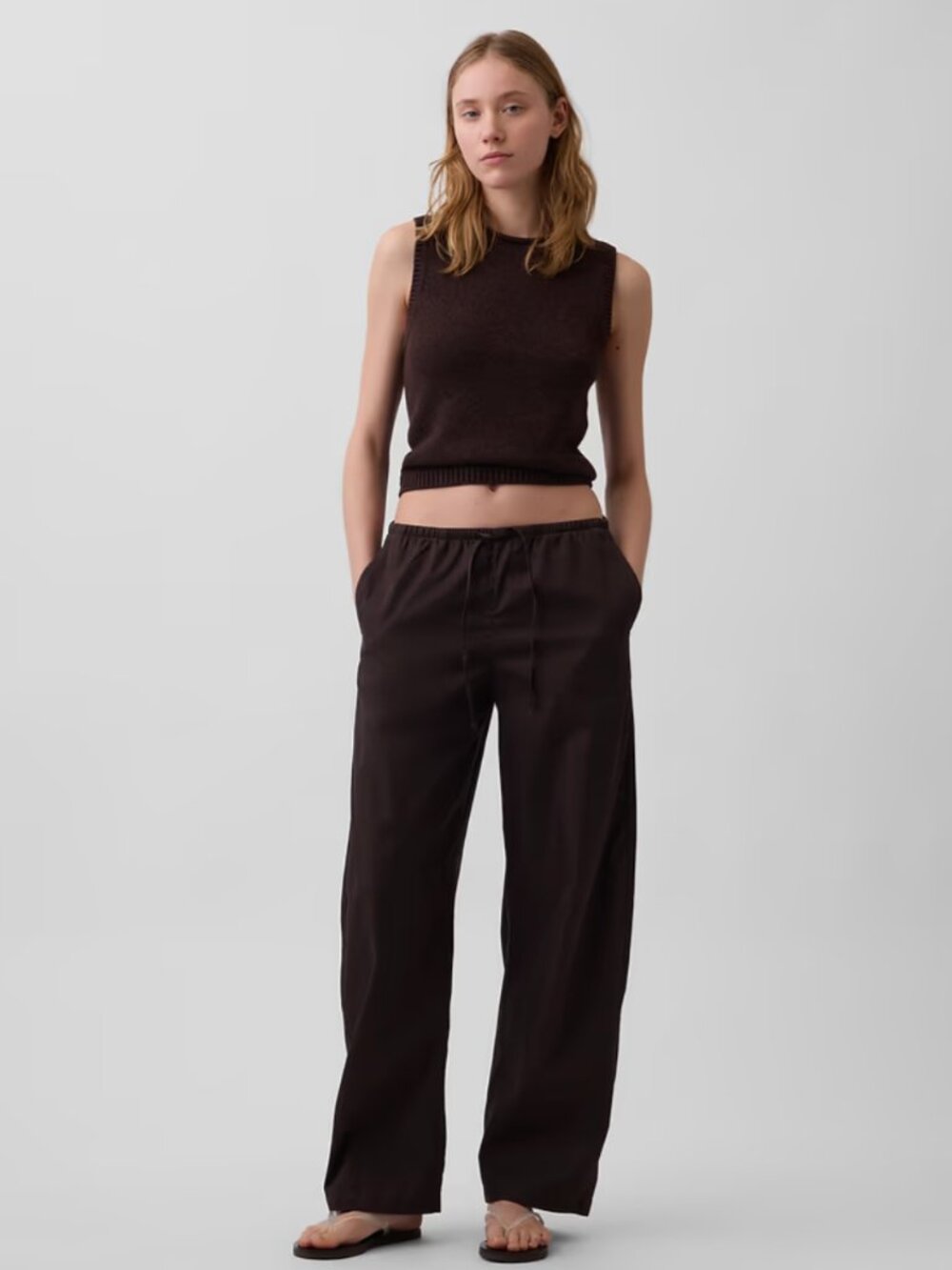GAP Dark Brown Wide-Leg Pants